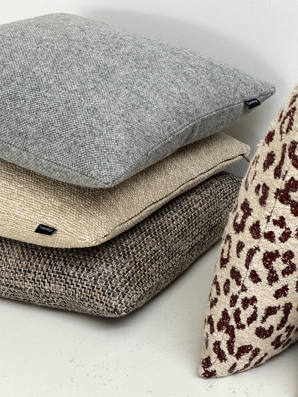 Soft Woolen Pillow - Grey 