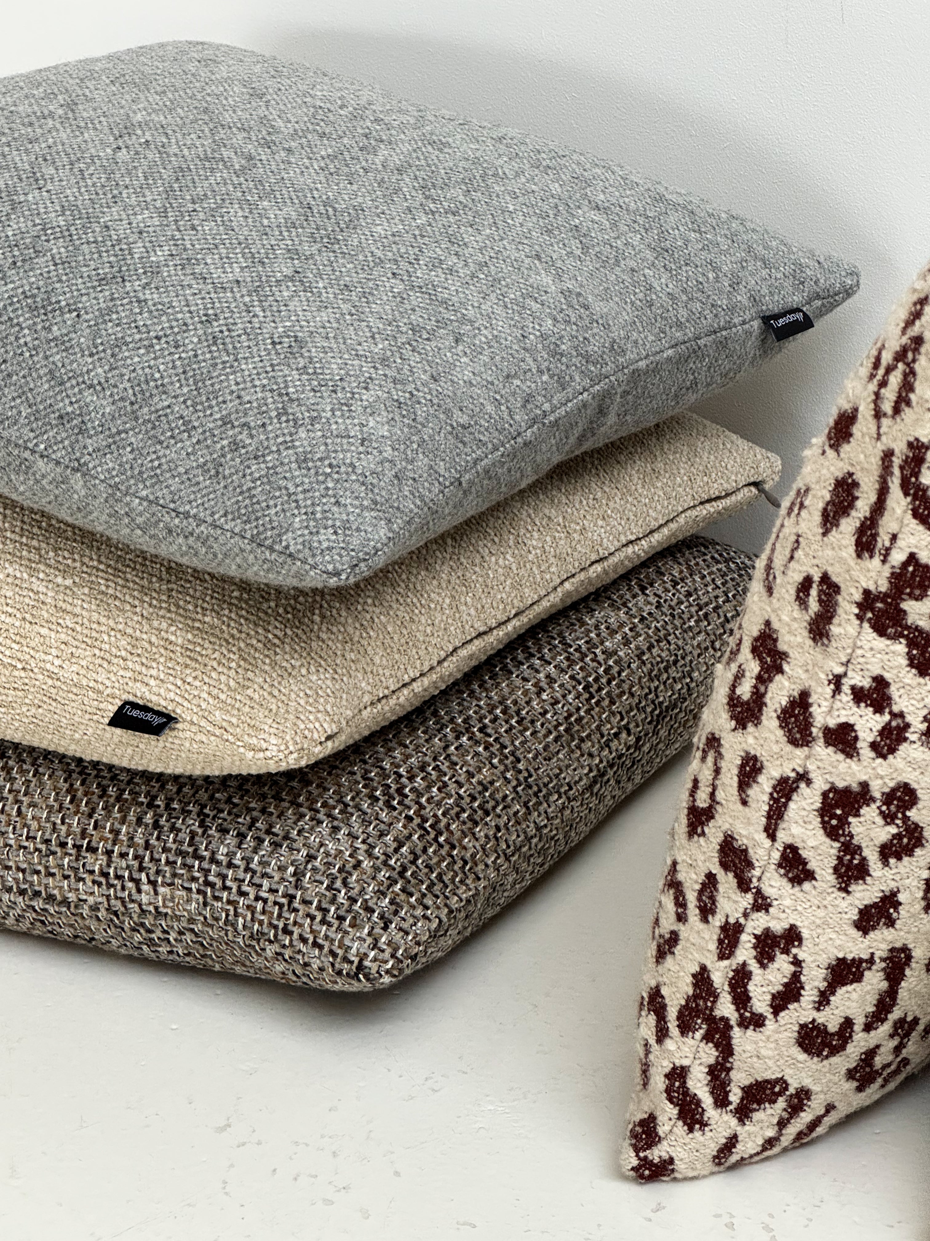 Soft Woolen Pillow - Grey 
