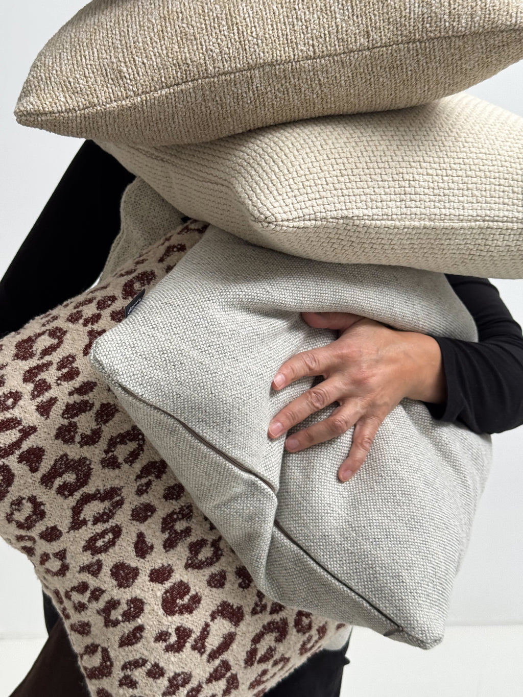 Soft Woolen Pillow - Light Grey 