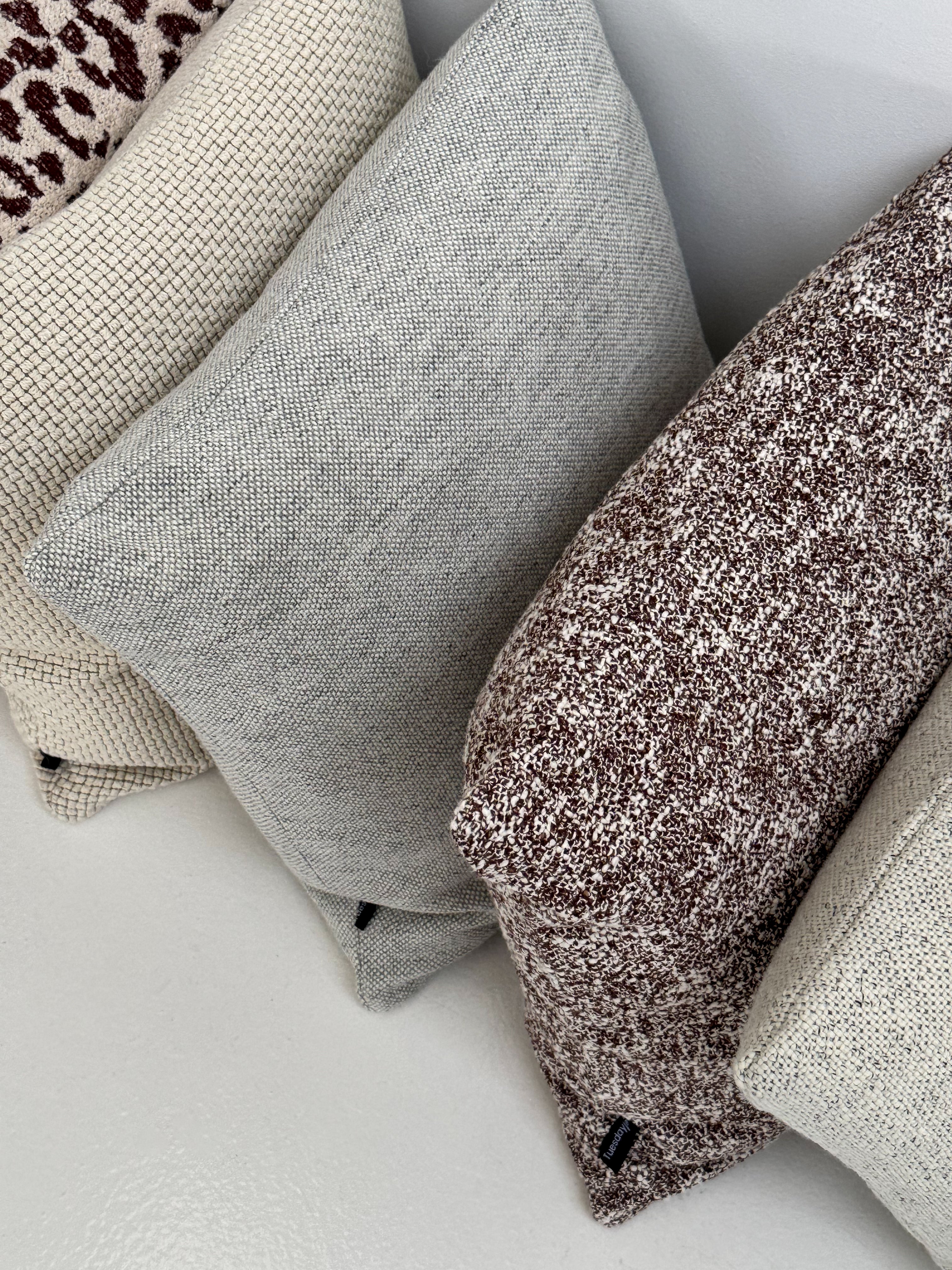 Soft Woolen Pillow - Light Grey 