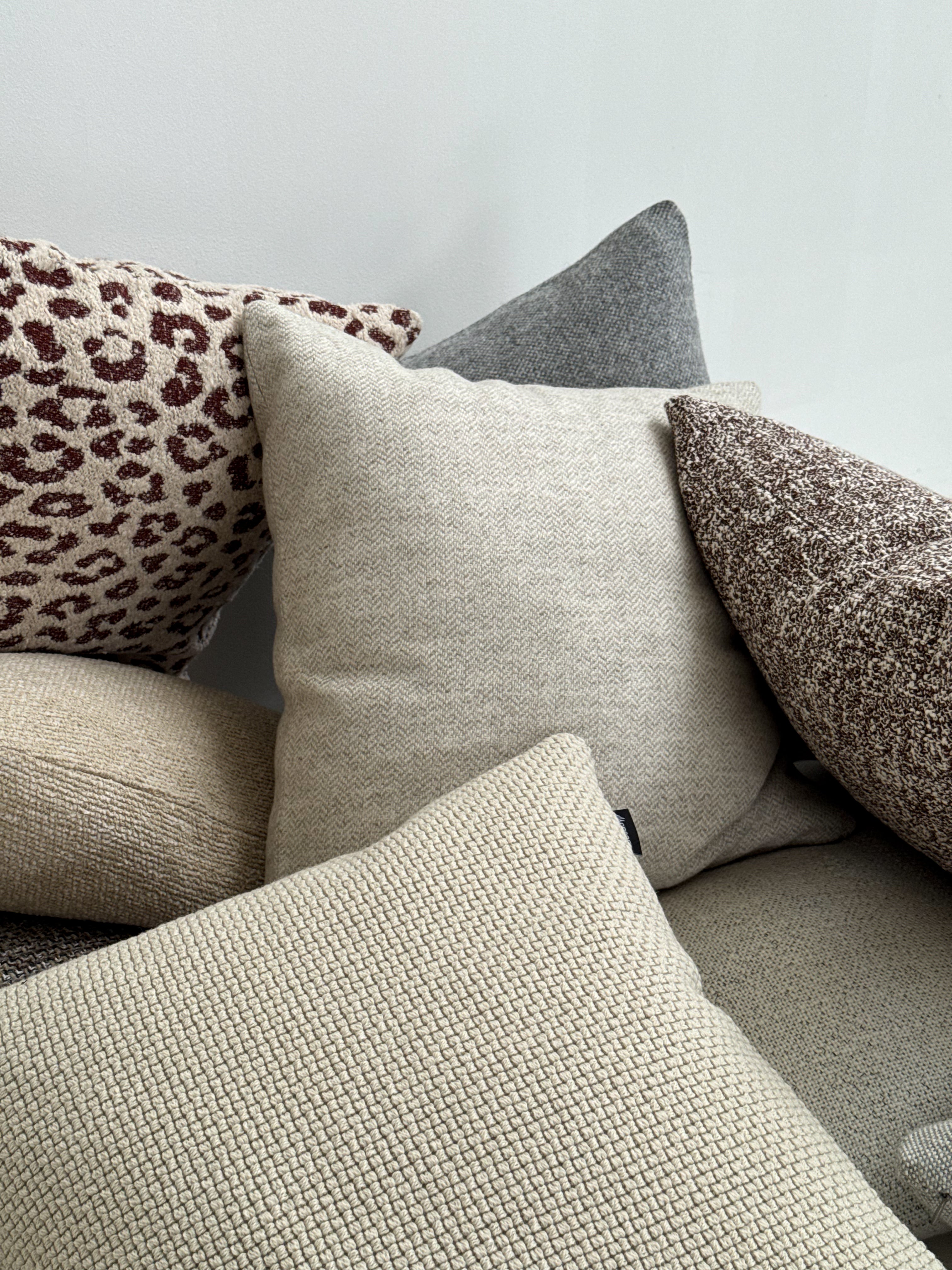 Classic Woolen Pillow - Beige 