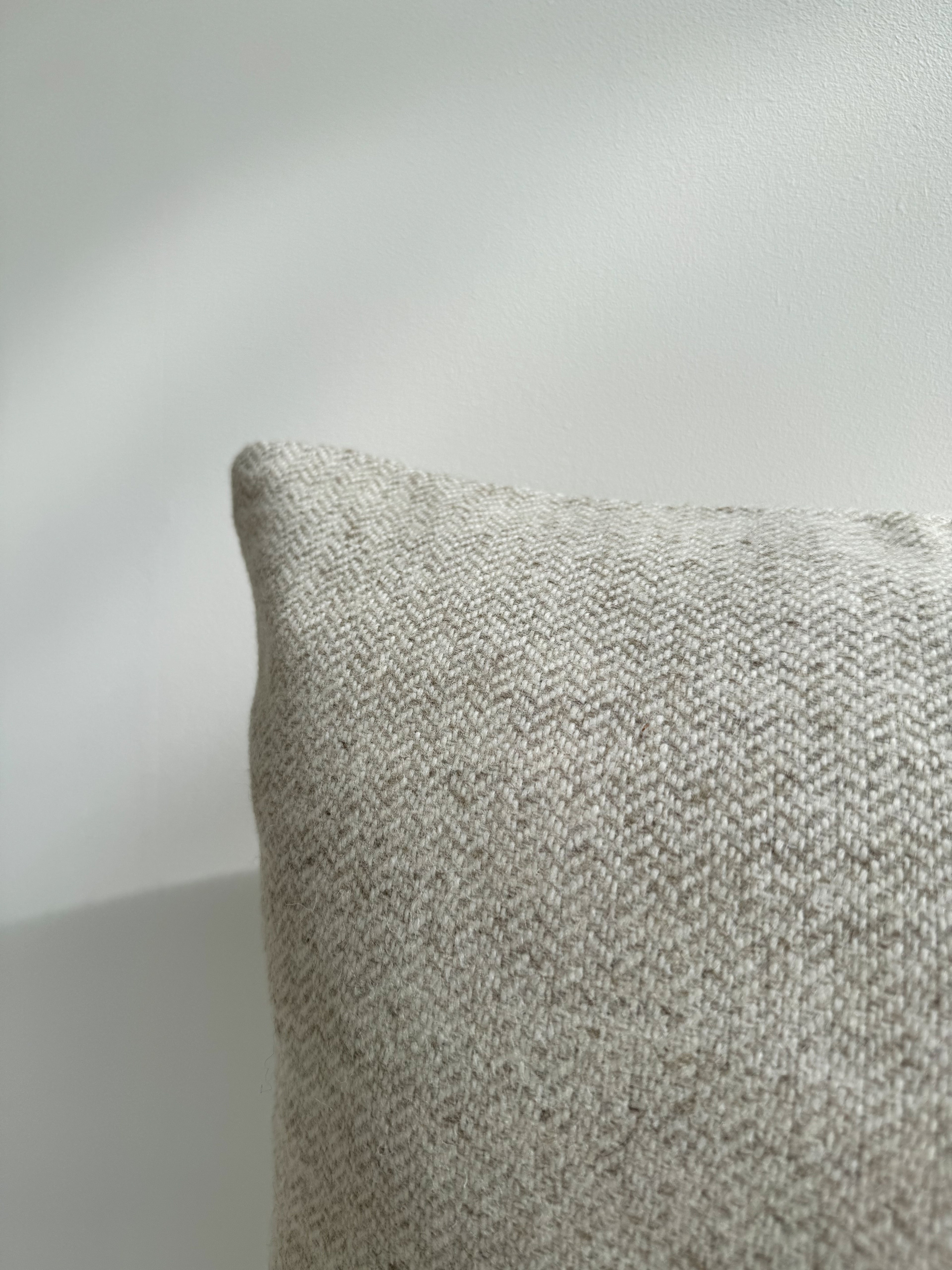 Classic Woolen Pillow - Beige 
