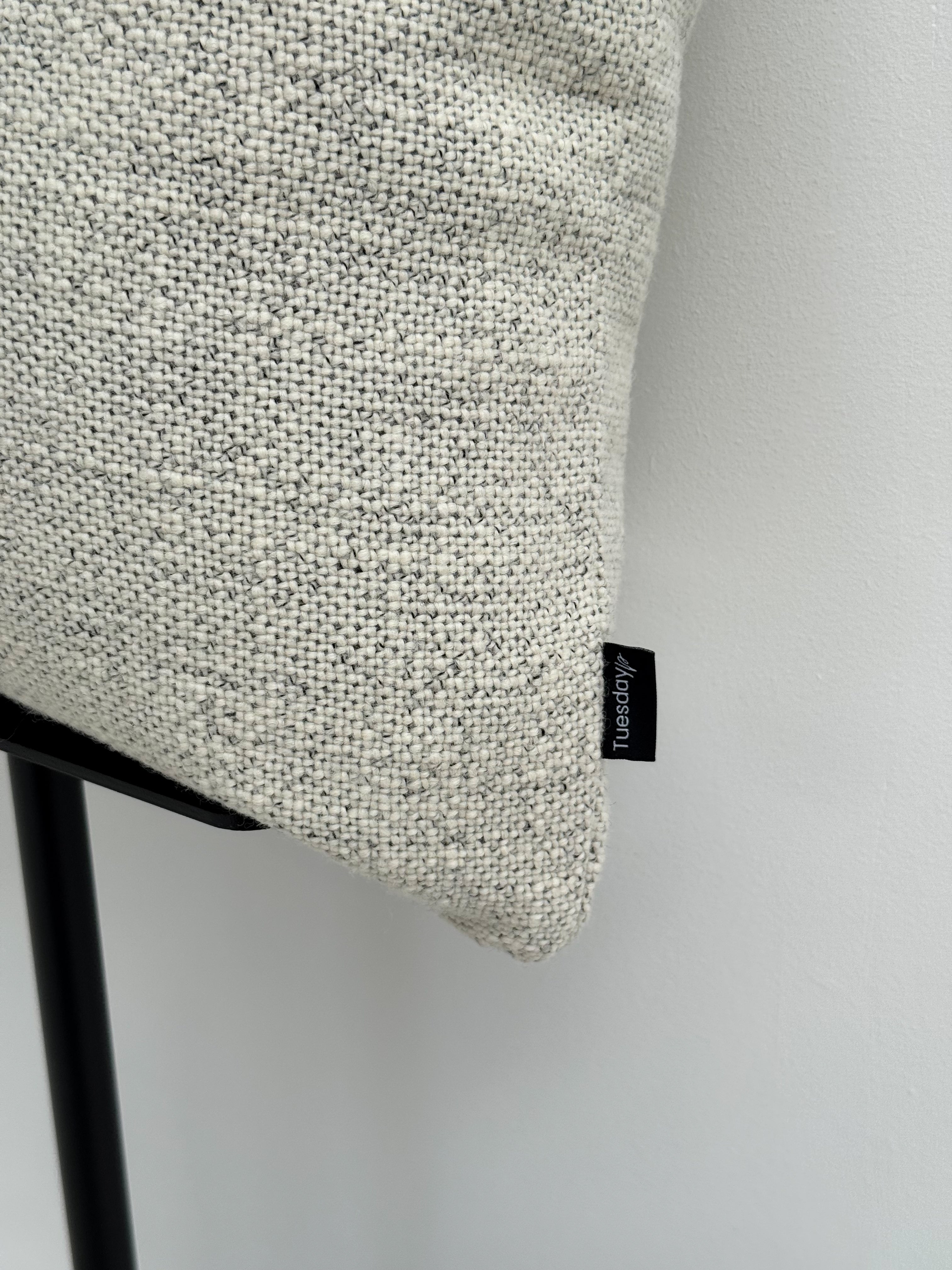 Chunky Woolen Pillow - White Pattern 
