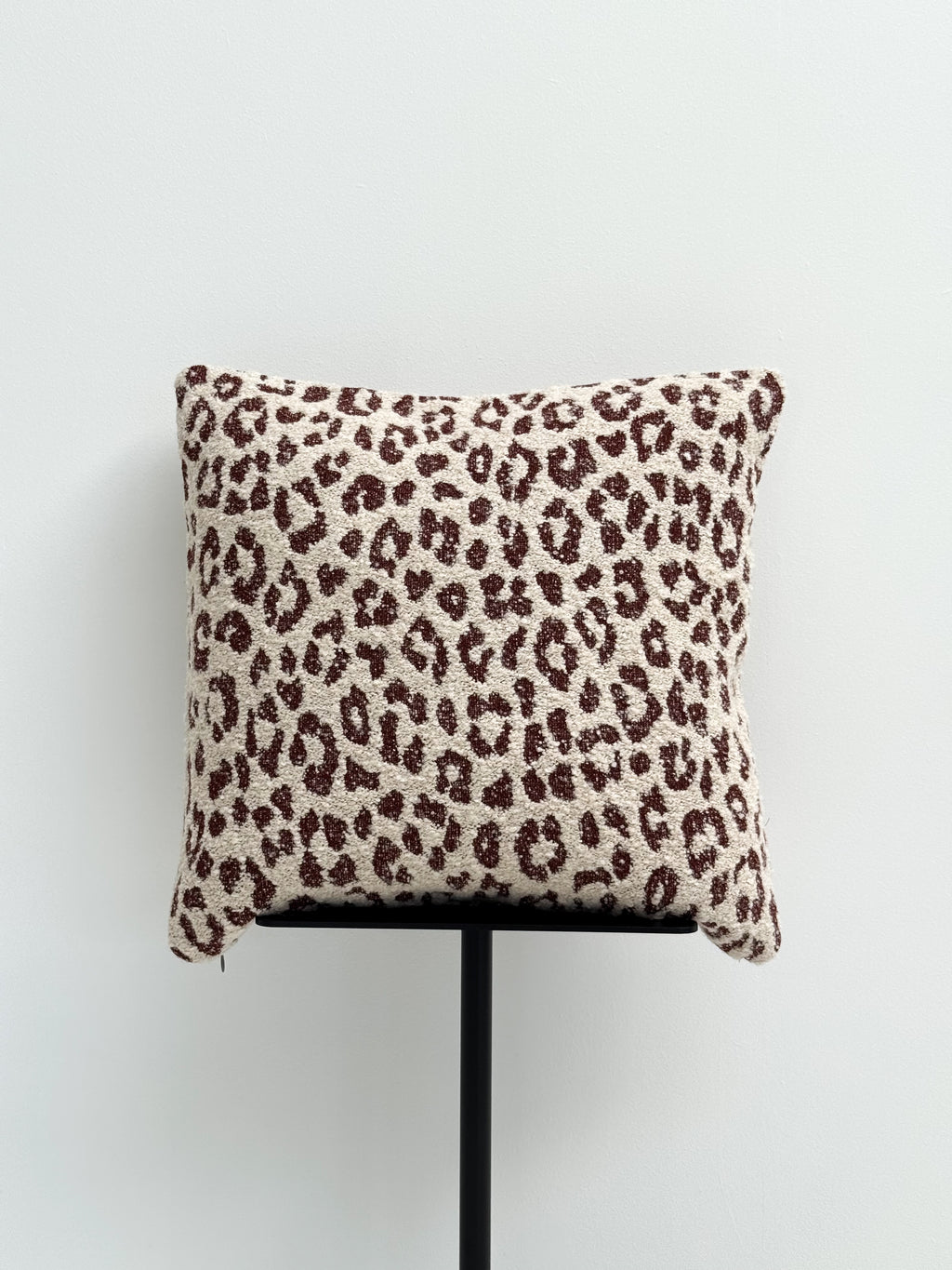 Organic Leopard Pillow - Dark Red 