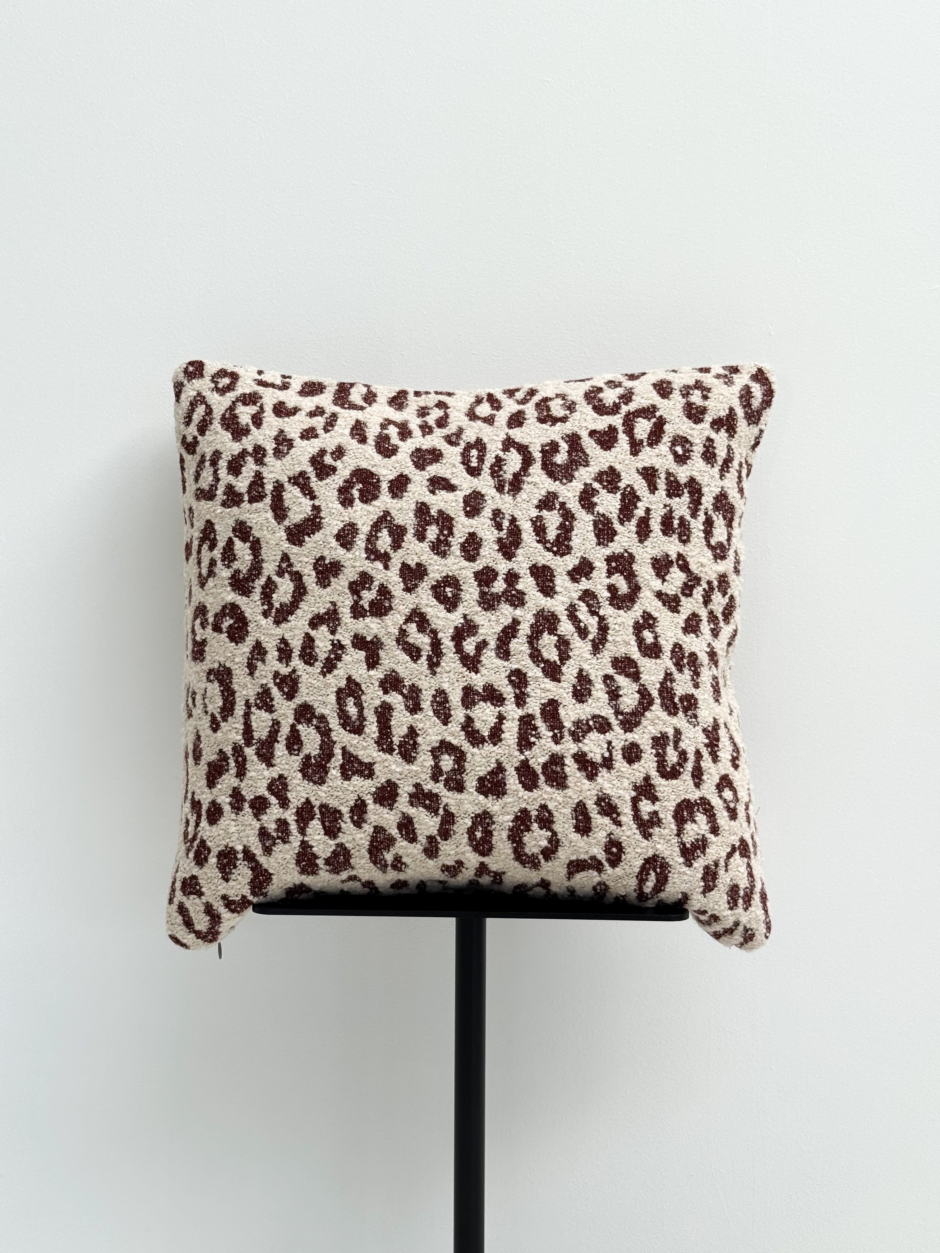 Organic Leopard Pillow - Dark Red 