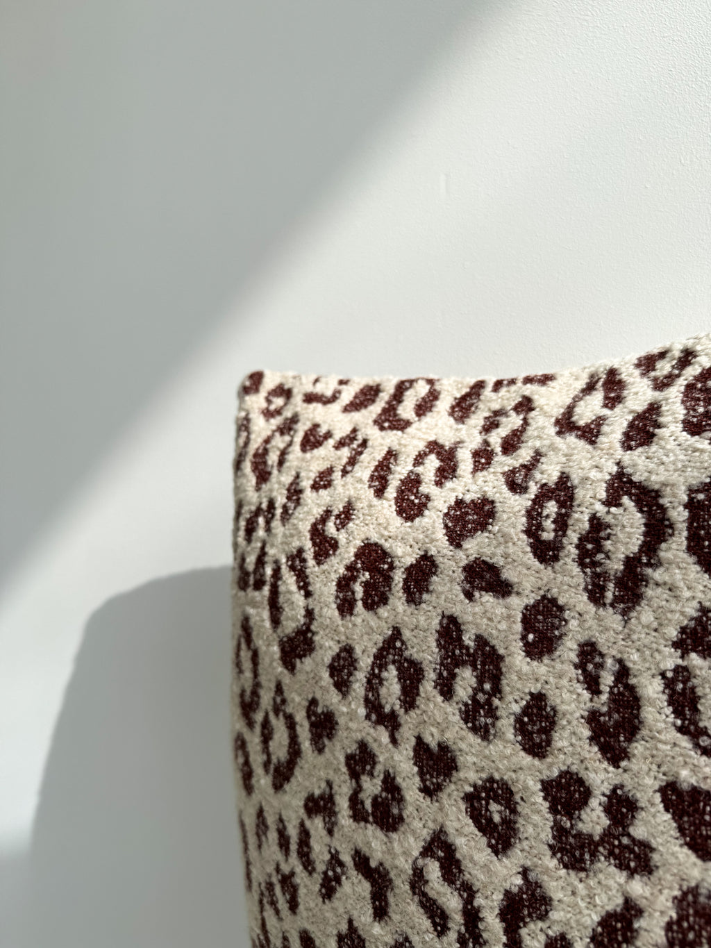 Organic Leopard Pillow - Dark Red 