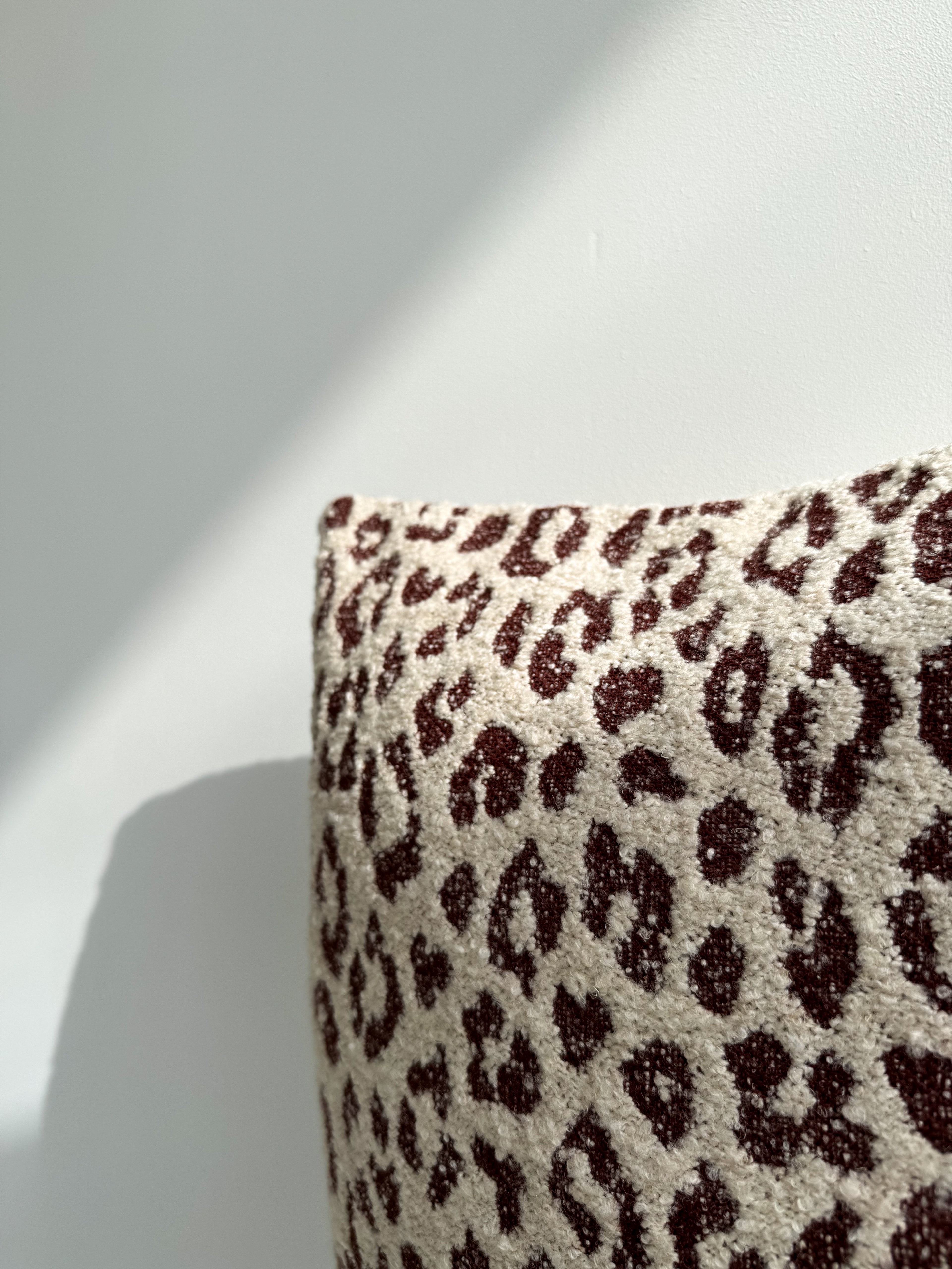 Organic Leopard Pillow - Dark Red 